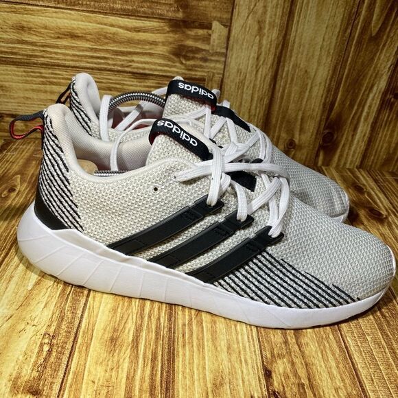 Men's adidas Quester Flow, Size 10.5 US - Color Cloud White/Core Black/Raw White - Picture 2 of 7